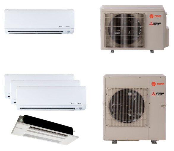 Mitsubishi ductless mini-splits system installation with hyper heat heat pump