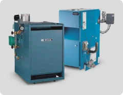 Two blue furnaces